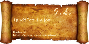 Ignácz Lajos névjegykártya