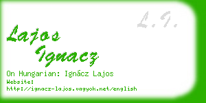 lajos ignacz business card