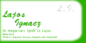 lajos ignacz business card